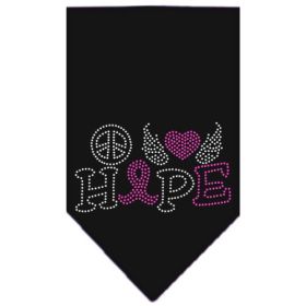 Peace Love Hope Breast Cancer Rhinestone Pet Bandana