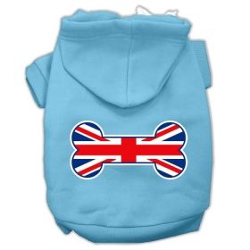 Bone Shaped United Kingdom (Union Jack) Flag Screen Print Pet Hoodies