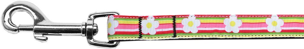 Striped Daisy Nylon Ribbon Pet Leash (Option: 5/8 inch wide 4Ft Lsh)