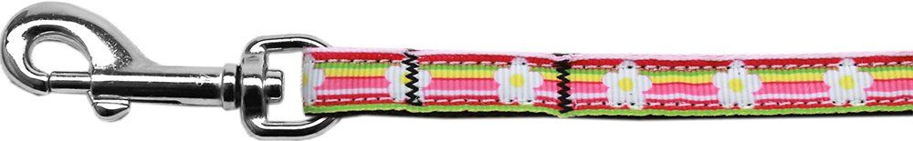 Striped Daisy Nylon Ribbon Pet Leash (Option: 3/8 inch wide 6Ft Lsh)