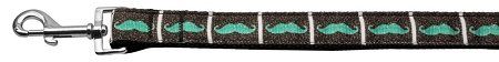 Aqua Moustaches Nylon Dog Leash (Option: 3/8 inch wide 6ft Long)