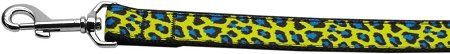 Blue and Yellow Leopard Nylon Dog Leash (Option: 3/8 inch wide 6ft Long)