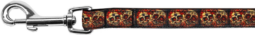 Skull Crossed Lovers Nylon Ribbon Pet Leash (Option: 5/8 inch wide 4Ft Lsh)