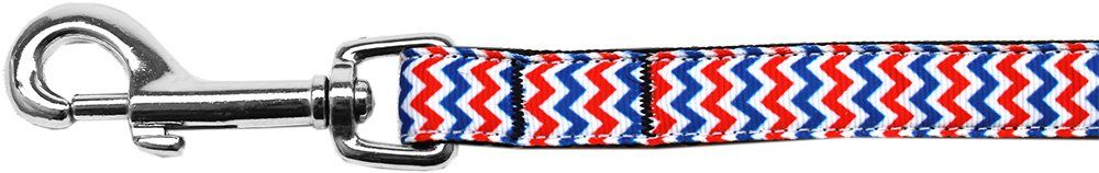 Patriotic Chevrons Nylon Ribbon Pet Leash (Option: 5/8 inch wide 6Ft Lsh)