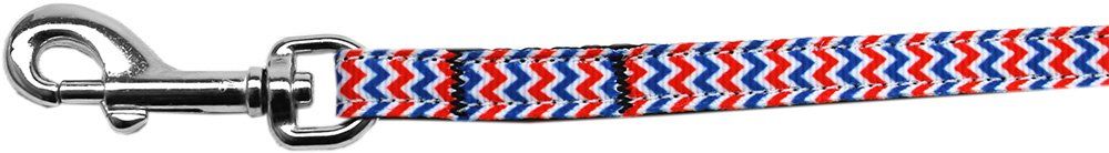 Patriotic Chevrons Nylon Ribbon Pet Leash (Option: 3/8 inch wide 6Ft Lsh)