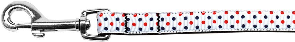 Patriotic Polka Dots Nylon Ribbon Pet Leash (Option: 5/8 inch wide 4Ft Lsh)