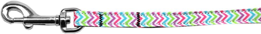 Summer Chevrons Nylon Ribbon Pet Leash (Option: 3/8 inch wide 6Ft Lsh)
