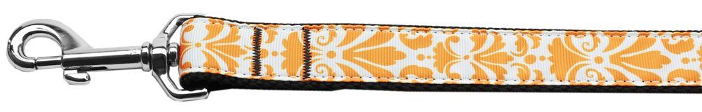 Damask Orange Nylon Dog Leash (Option: 3/8 inch wide 6ft Long)