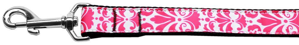 Damask Nylon Dog Leash (Option: 4 Foot Bright Pink)