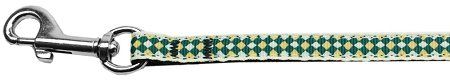 Green Checkers Nylon Dog Leash (Option: 3/8 wide 6Ft Lsh)