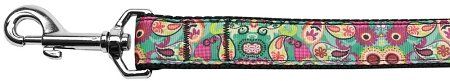 Turquoise Paisley Nylon Dog Leash (Option: 3/8 inch wide 6ft Long)