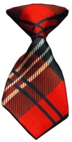 Dog Neck Tie (Option: Plaid Red)
