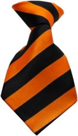 Dog Neck Tie (Option: Striped Orange)