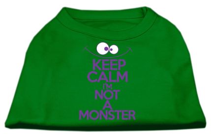 Keep Calm Screen Print Dog Shirt (Option: Green Lg)