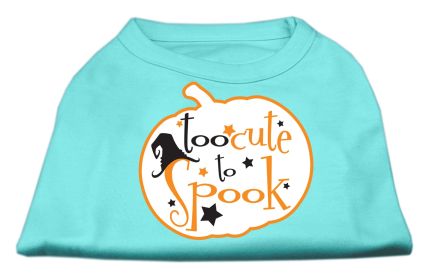 Too Cute to Spook Screen Print Dog Shirt (Option: Aqua XL)