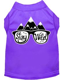 Stay Wild Screen Print Dog Shirt (Option: Purple Med)