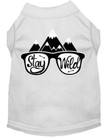 Stay Wild Screen Print Dog Shirt (Option: White Sm)