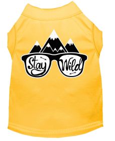 Stay Wild Screen Print Dog Shirt (Option: Yellow Lg)