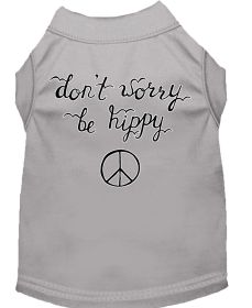 Be Hippy Screen Print Dog Shirt (Option: Grey Lg)
