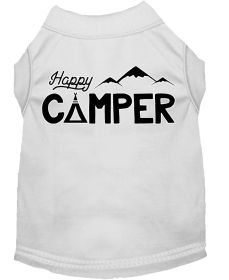 Happy Camper Screen Print Dog Shirt (Option: White Med)