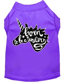 Born to be a Unicorn Screen Print Dog Shirt (Option: Purple Lg)