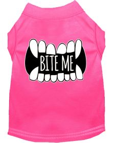 Bite Me Screen Print Dog Shirt (Option: Bright Pink Med)