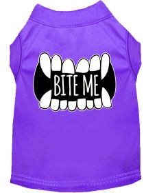 Bite Me Screen Print Dog Shirt (Option: Purple Sm)
