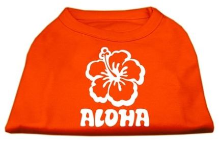 Aloha Flower Screen Print Shirt (Option: Orange Med)