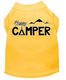 Happy Camper Screen Print Dog Shirt (Option: Yellow XXXL)
