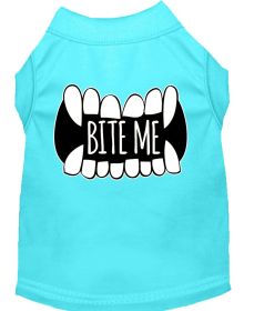 Bite Me Screen Print Dog Shirt (Option: Aqua XXXL)