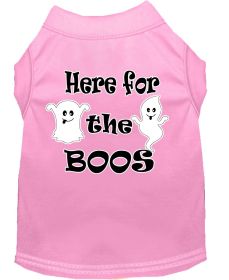 Here for the Boos Screen Print Dog Shirt (Option: Light Pink XXL)