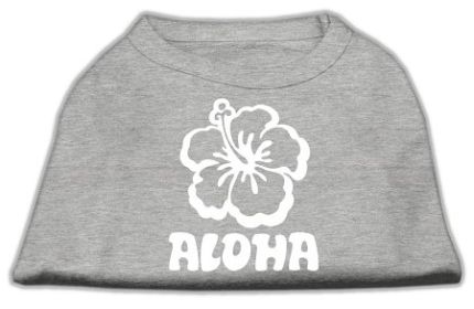 Aloha Flower Screen Print Shirt (Option: Grey XXL)