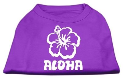 Aloha Flower Screen Print Shirt (Option: Purple XS)