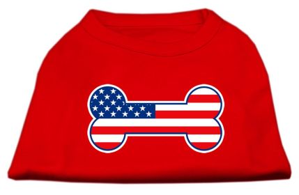 Bone Shaped American Flag Screen Print Shirts (Option: Red XXL)