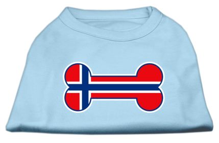 Bone Shaped Norway Flag Screen Print Shirts (Option: Baby Blue XS)
