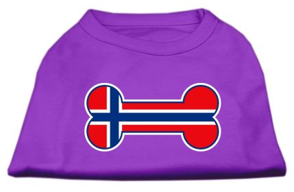 Bone Shaped Norway Flag Screen Print Shirts (Option: Purple XXXL)