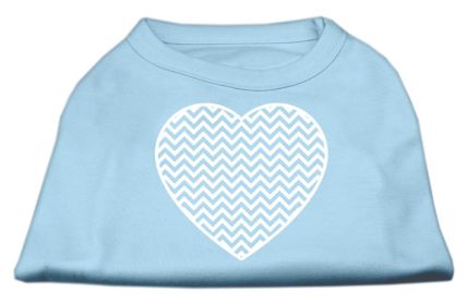 Chevron Heart Screen Print Dog Shirt (Option: Baby Blue XXXL)