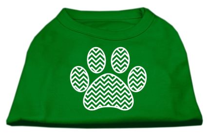 Chevron Paw Screen Print Shirt (Option: Green XXL)
