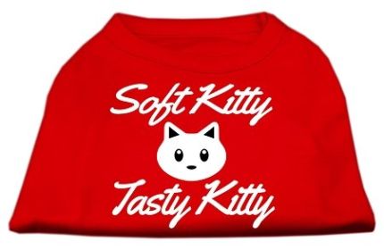 Softy Kitty, Tasty Kitty Screen Print Dog Shirt (Option: Red XXXL)