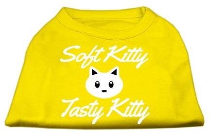 Softy Kitty, Tasty Kitty Screen Print Dog Shirt (Option: Yellow XXL)