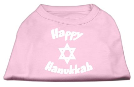 Happy Hanukkah Screen Print Shirt (Option: Light Pink XS)