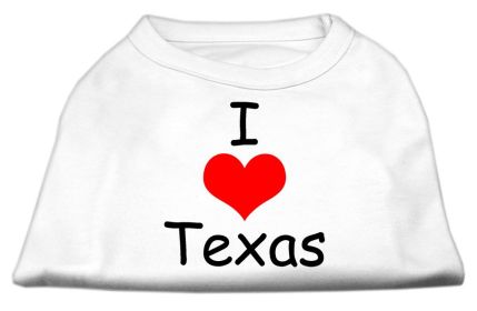 I Love Texas Screen Print Shirts (Option: White XXXL)