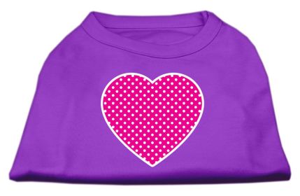 Pink Swiss Dot Heart Screen Print Shirt (Option: Purple XXXL)