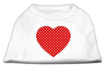 Red Swiss Dot Heart Screen Print Shirt (Option: White XXXL)