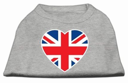 British Flag Heart Screen Print Shirt (Option: Grey XXL)