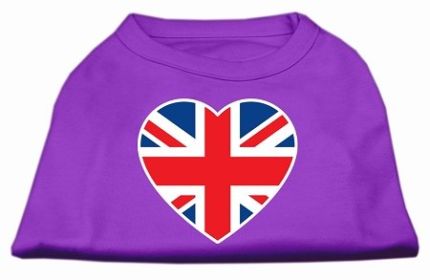 British Flag Heart Screen Print Shirt (Option: Purple XXXL)