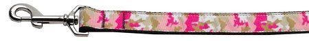 Pink Camo Nylon Dog Leash (Option: 5/8 inch wide 6ft Long)