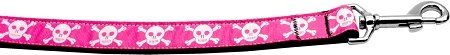 Pink Skulls Nylon Dog Leash (Option: 5/8 inch wide 4ft Long)