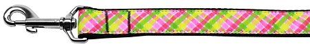 Lemondrop Plaid Nylon Dog Leash (Option: 5/8 inch wide 6ft Long)