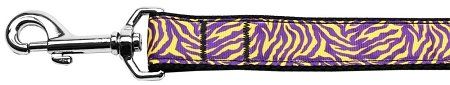 Purple and Yellow Tiger Stripes Nylon Dog Leash (Option: 5/8 inch wide 6ft Long)